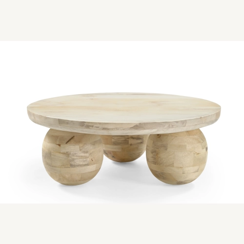 Marmoholz Siena – Stolik Kawowy | Bielony Mango | Ø80 cm